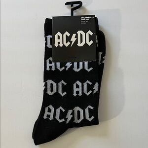 AC/DC Black and White Band Merch Socks for Women NWT Official Merchandise